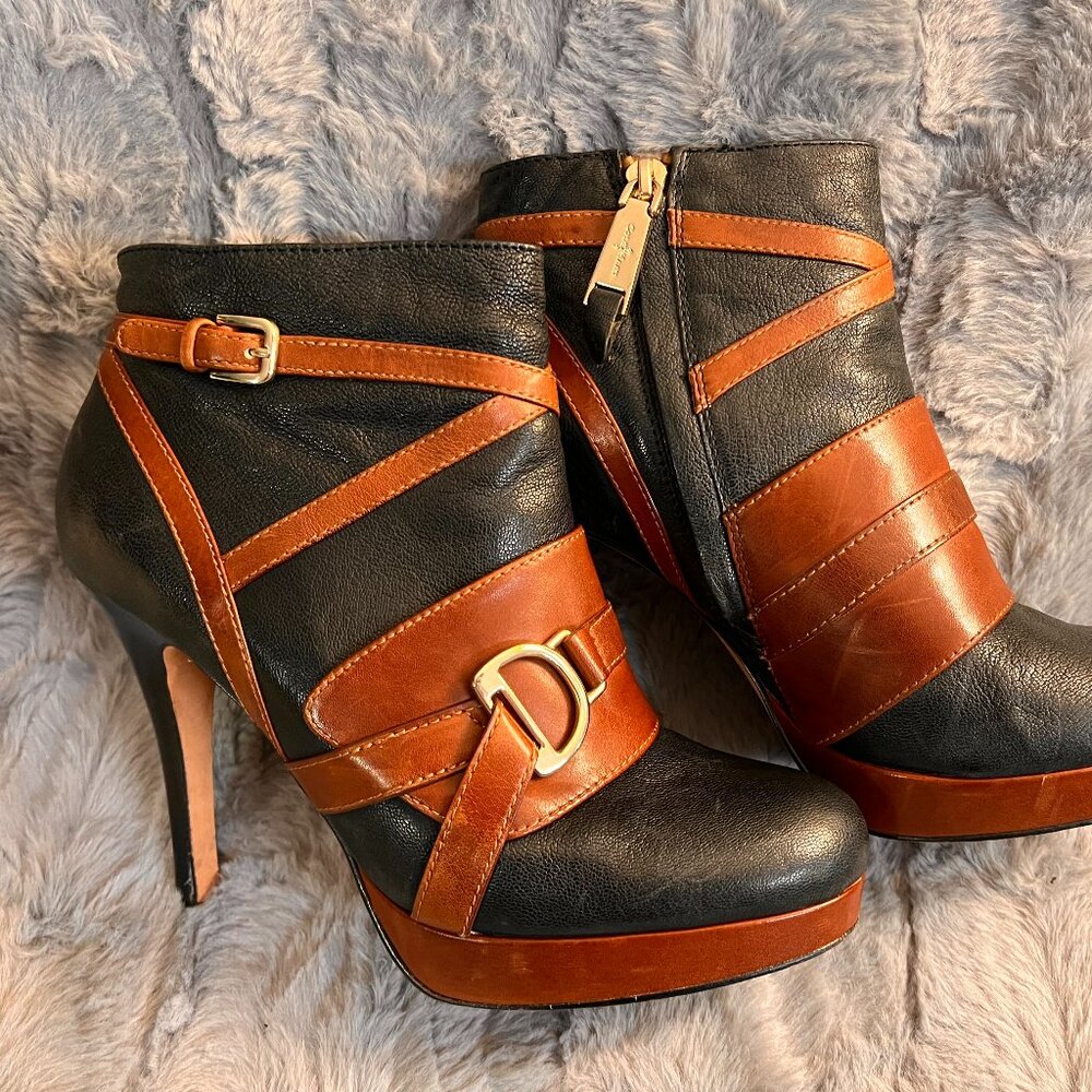 Cole Haan Air Carolyn Ankle Boots Leather Stiletto Heels 8B